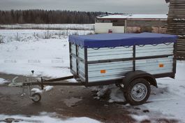 Легковой прицеп Мустанг 203 с надставными бортами и тентом 0,4м